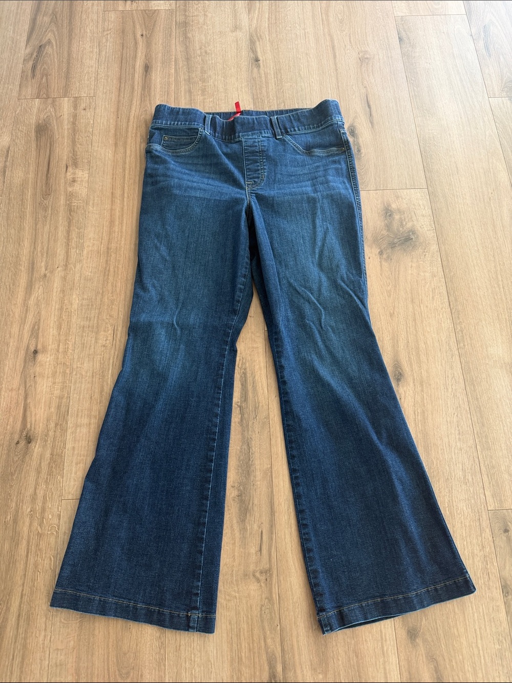 Spanx Dark Blue Women's Flare Jeans - Classic Stretch Denim